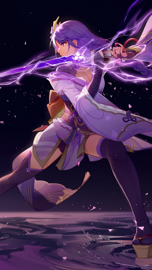 Raiden Shogun with Katana in Genshin Impact