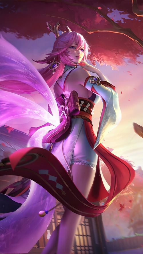 Yae Miko with Fox Tail from Genshin Impact