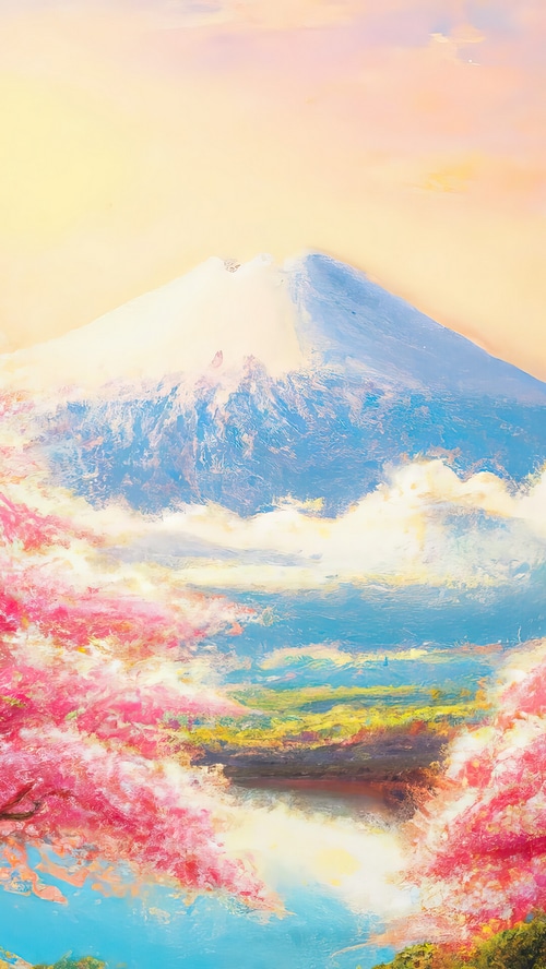 Mount Fuji with Cherry Blossoms