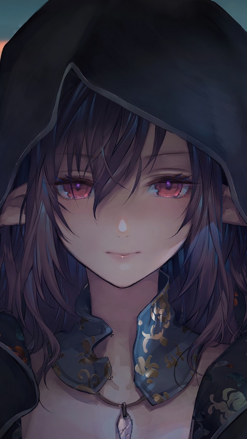 Beautiful Elf Girl in a Hood