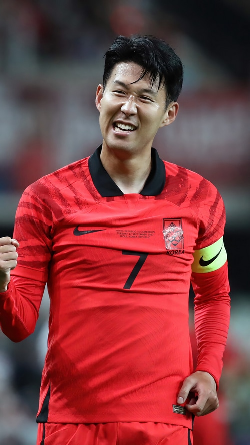 Son Heung-min in South Korea Football Jersey