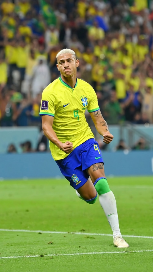 Richarlison of Brazil celebrating a goal