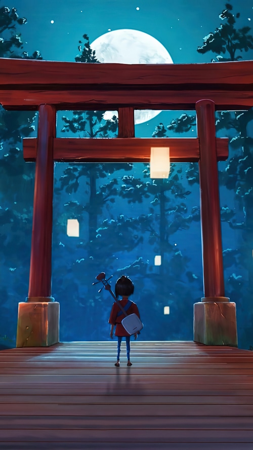 Kubo and the Two Strings at a Japanese Shrine