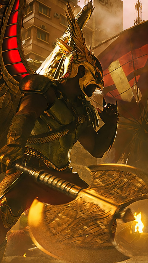 Hawkman with Axe in Black Adam Movie