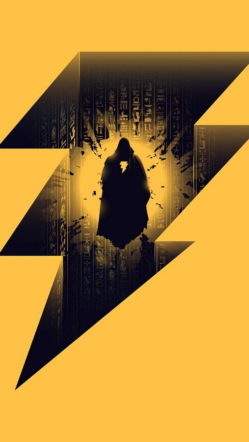Black Adam Movie Poster with Hieroglyphs