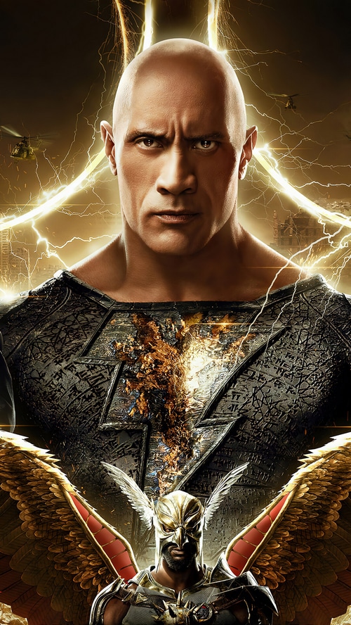 Black Adam Movie Poster with Dwayne Johnson