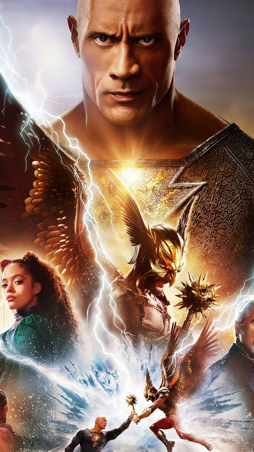 Black Adam Movie Poster with Dwayne Johnson