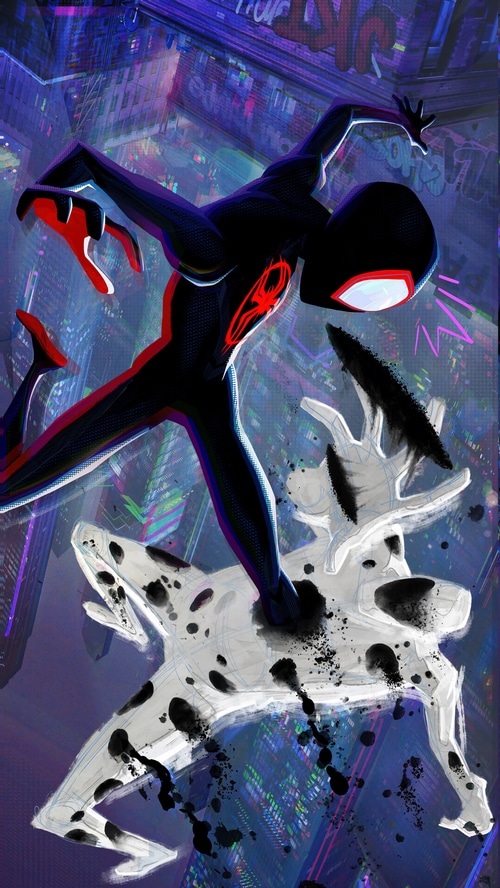 Miles Morales Fighting in Spider-Man: Across the Spider-Verse
