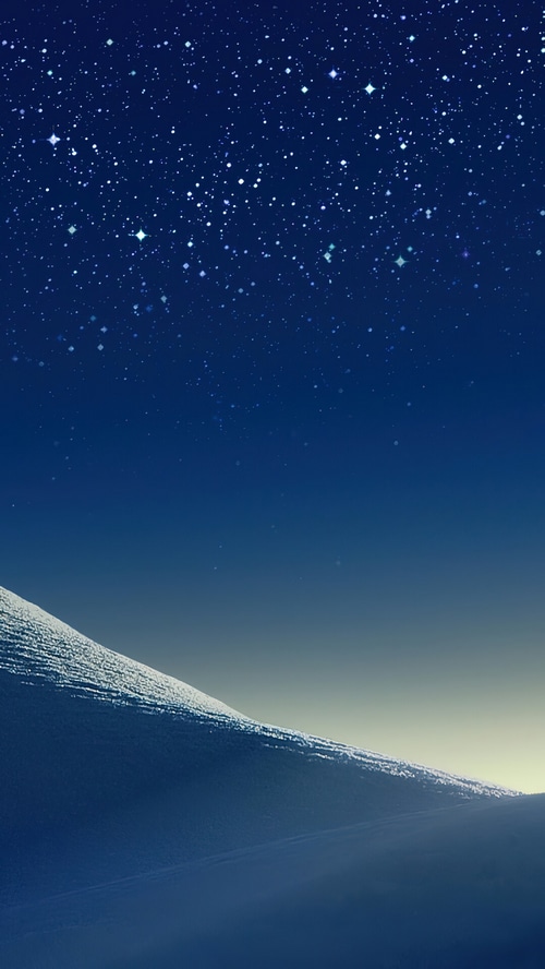 Samsung Night Sky Over Snowy Hills