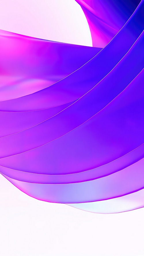 Abstract purple and pink flowing ribbons on white background
