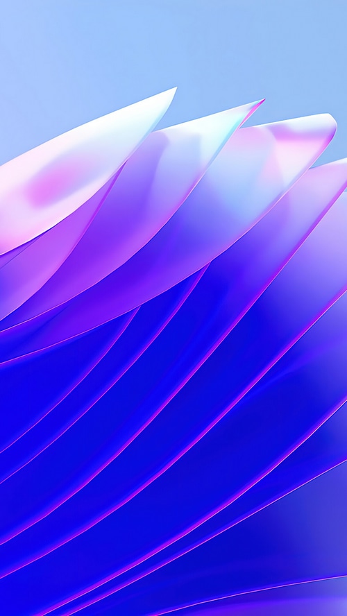 Abstract purple and blue waves on a light blue background