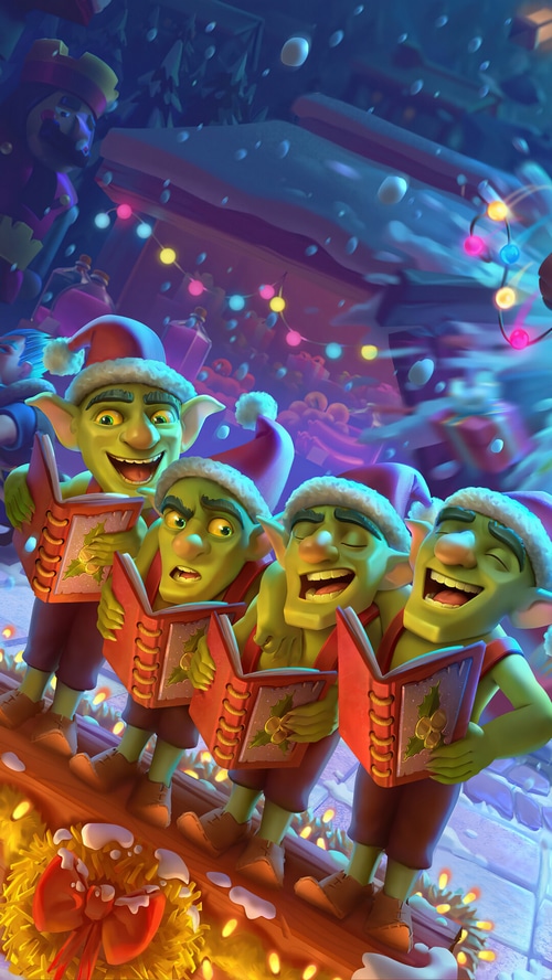 Goblins singing Christmas carols in Clash Royale