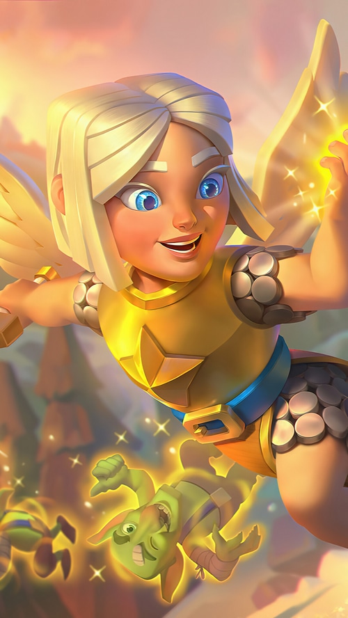 Clash Royale Battle Healer and Goblins in the Sky