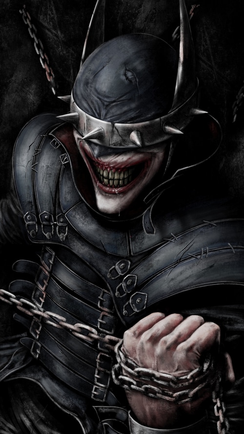 The Batman Who Laughs in Dark Armor with Chains