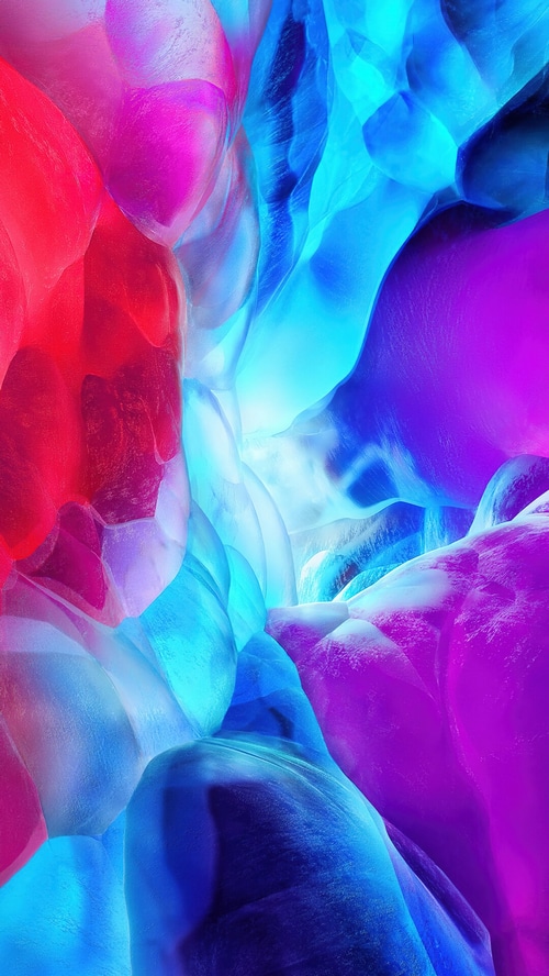 Abstract colorful shapes with light in the center