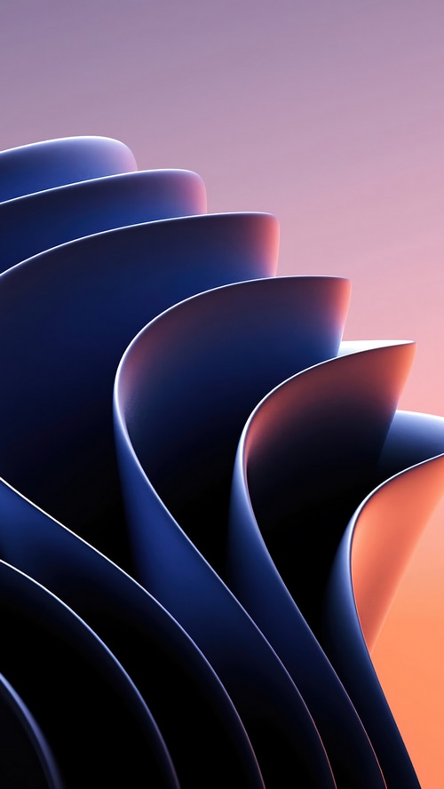Windows 11 abstract layered design with gradient background
