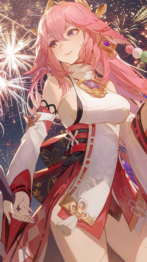 Yae Miko and fireworks