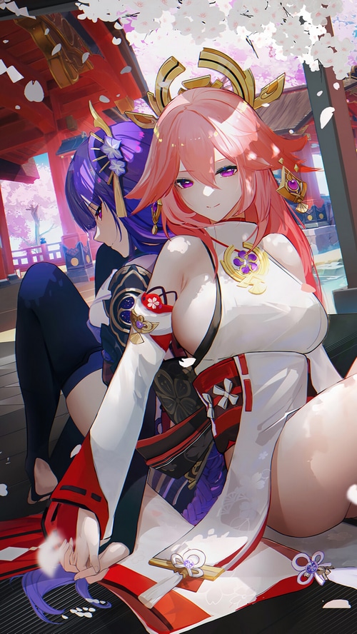 Yae Miko and Raiden Shogun from Genshin Impact