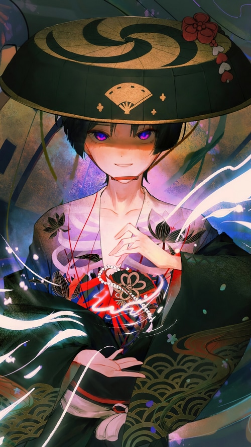Scaramouche from Genshin Impact in traditional Japanese attire