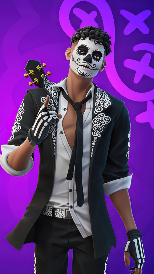 Fortnite Salvador skin with skull face paint