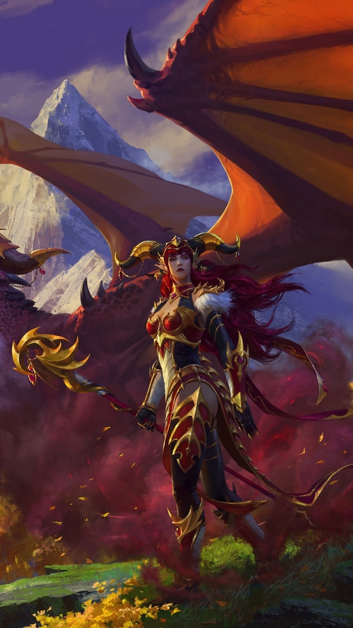 Alexstrasza and Dragons in World of Warcraft: Dragonflight