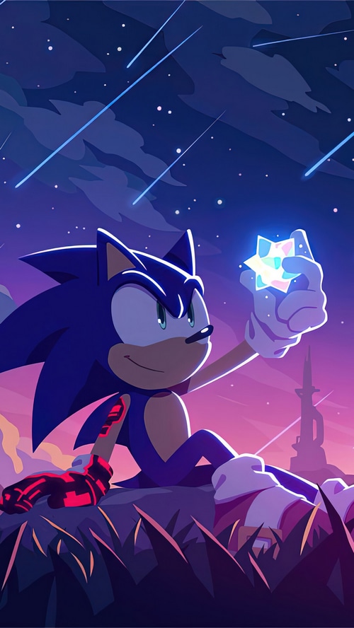 Sonic the Hedgehog holding a Star Fragment
