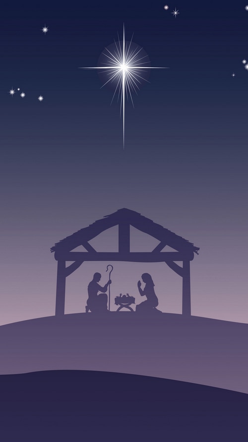 Nativity Scene with Star of Bethlehem