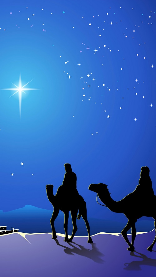 Three Wise Men following the Star of Bethlehem