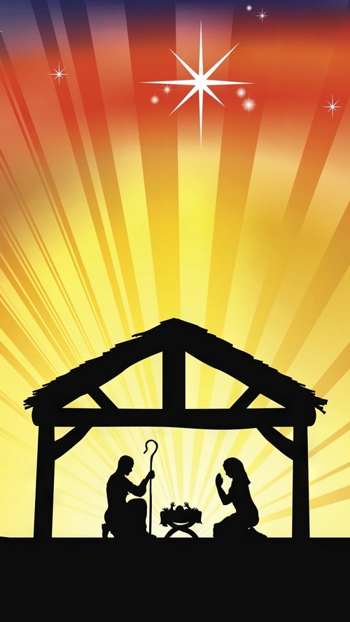 Nativity Scene with Star of Bethlehem