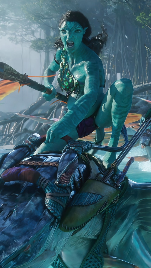 Ronal riding a creature in Avatar: The Way of the Water