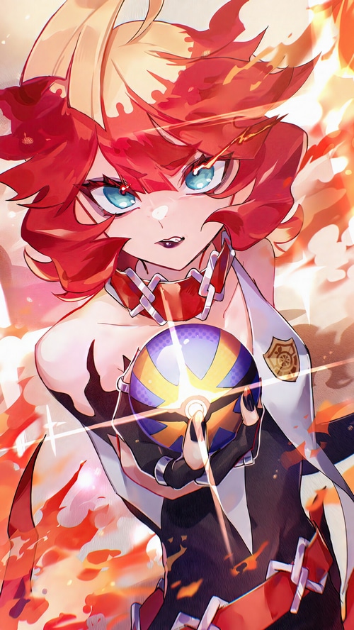 Mela from Pokemon Scarlet and Violet holding a Pokeball