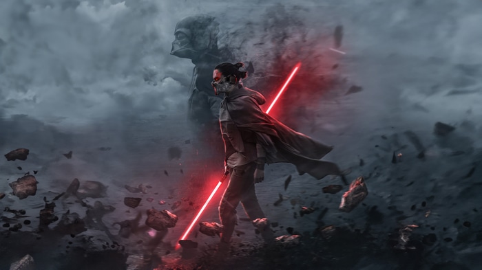 Rey and Darth Vader artwork 4K
