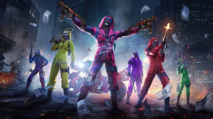 Garena Free Fire characters in a city at night