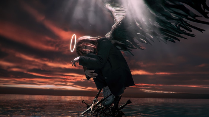 Makima from Chainsaw Man with Angel Wings