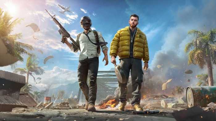PlayerUnknown's Battlegrounds characters with guns and pan