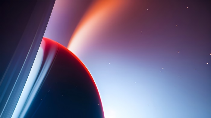 Abstract digital art with rings and light