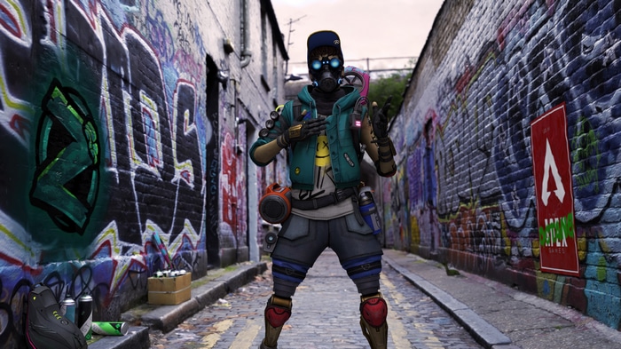 Octane from Apex Games in a Graffiti Alley