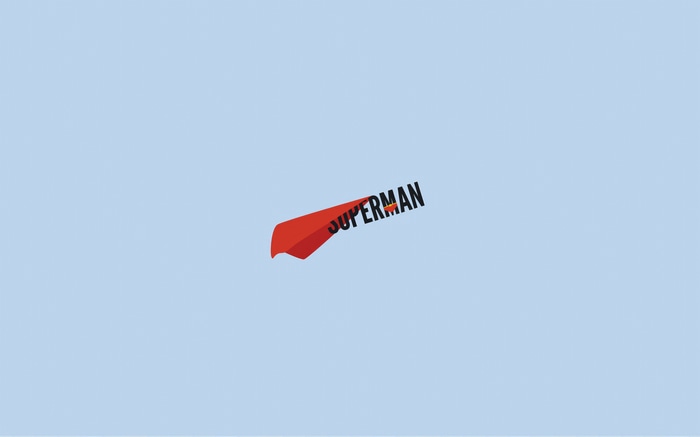 Minimalist Superman Cape Artwork 4K