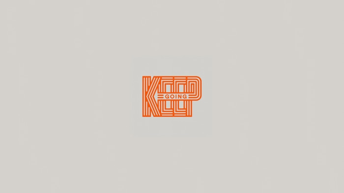 Orange "KEEP GOING" Typography Artwork