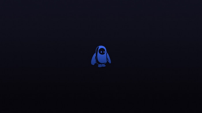 Fall Guys minimalist blue character 4K