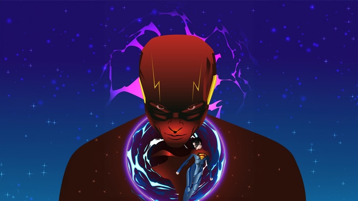 The Flash and Supergirl artwork