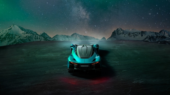 Zenvo TSR-S hypercar under the starry sky