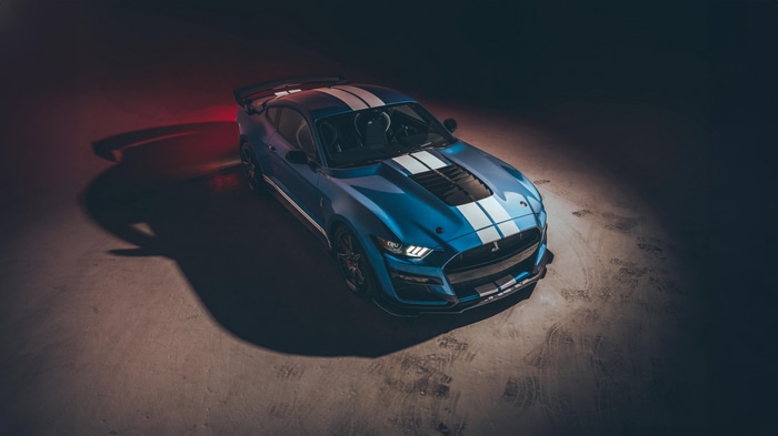 Blue Ford Mustang Shelby GT500 4K