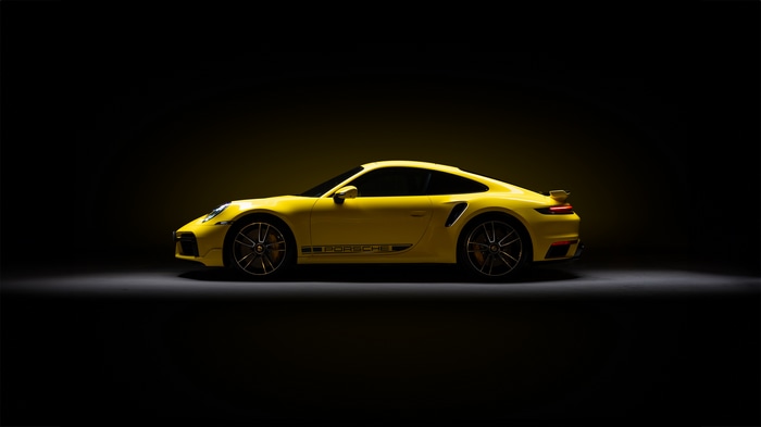Yellow Porsche 911 Turbo S 4K