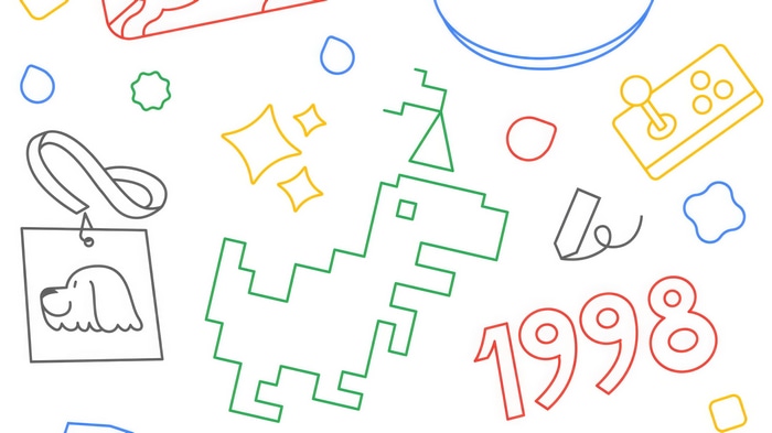Google doodles and icons with 1998