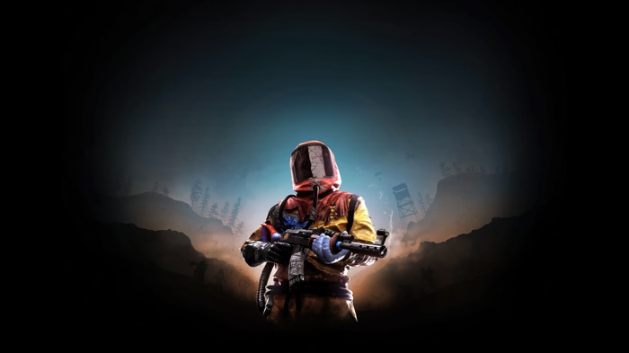 Rust 4K game art with player holding gun