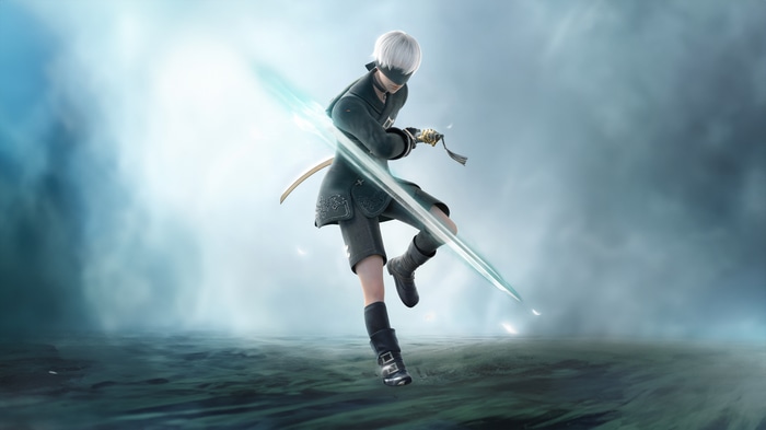 2B from Nier Automata with a glowing sword