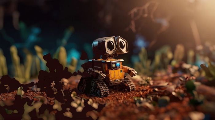 Wall-E Robot in a Natural Environment