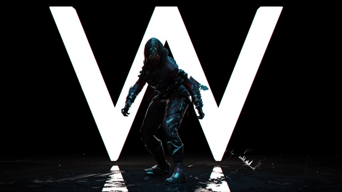 Apex Legends character in front of a large W