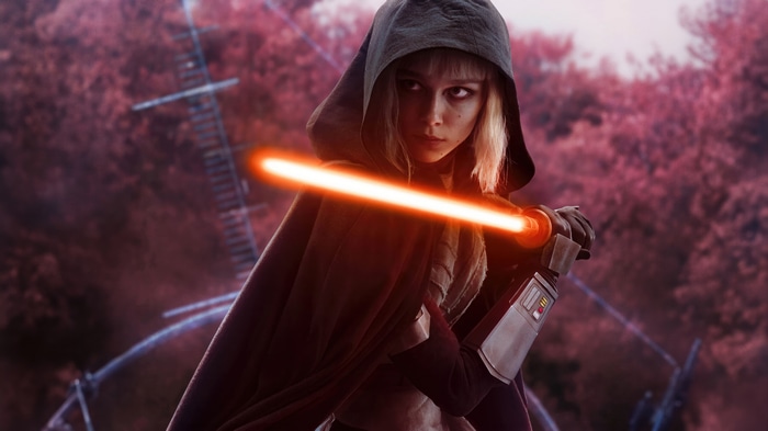 Shin Hati with Orange Lightsaber in Star Wars
